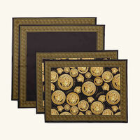 Medusa Amplified Napkin & Placemat Black Set Of 2 versace medusa amplified napkin placemat black set of 2