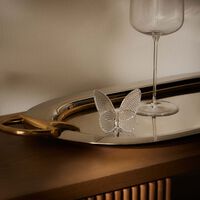 باكارا منحوتة فراشة لاكي بحجم صغير شفافة