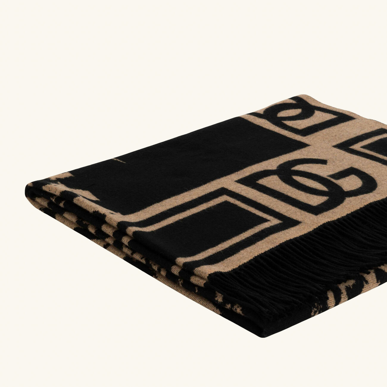 dolce gabbana casa cashmere jacquard blanket black