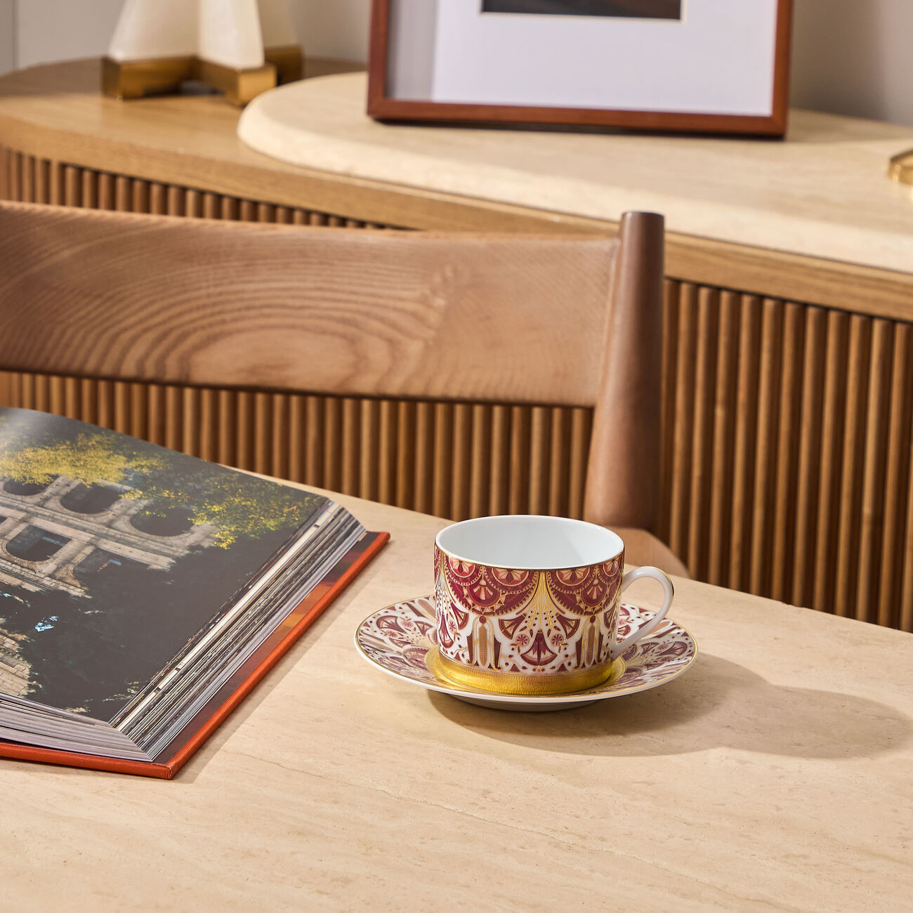 Reves Du Nil Pourpre Tea Cup & Saucer Red haviland reves du nil pourpre tea cup saucer red