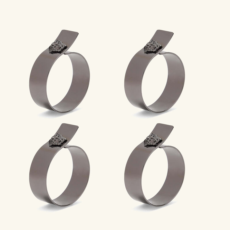 versace medusa napkin ring black set of 4