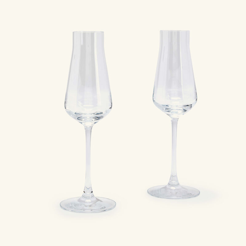 baccarat chateau champagne glasseses clear set of 2