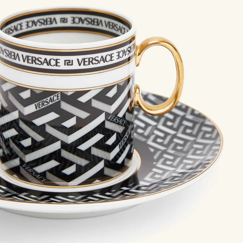 La Greca Signature Coffee Cup & Saucer Pattern versace la greca signature coffee cup saucer pattern