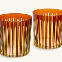 Prism Double Old Fashioned Glasses Amber Set of 4 l objet prism double old fashioned glasses amber set of 4