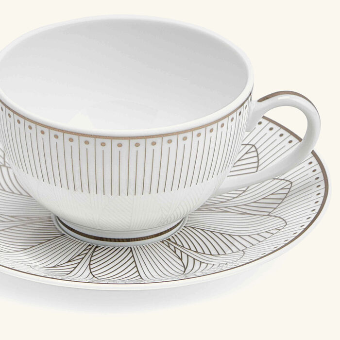 christofle malmaison imp riale tea cup   saucer set of 2 white