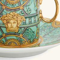 versace scala del palazzo coffee cup   saucer green