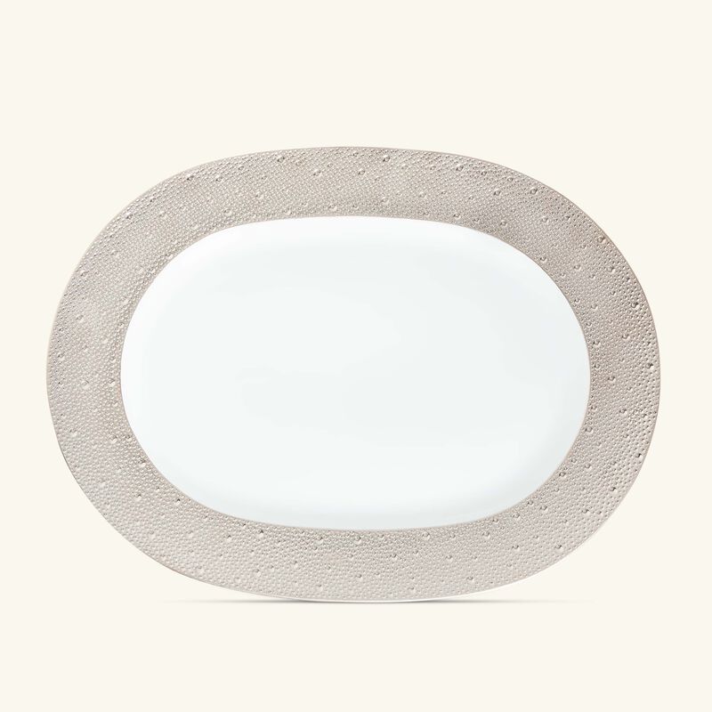 bernardaud ecume serving platter oval silver 43cm