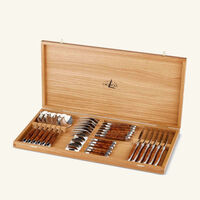 Thuya Wood Cutlery Set 24 pieces Brown forge de laguiole thuya wood cutlery set 24 pieces brown