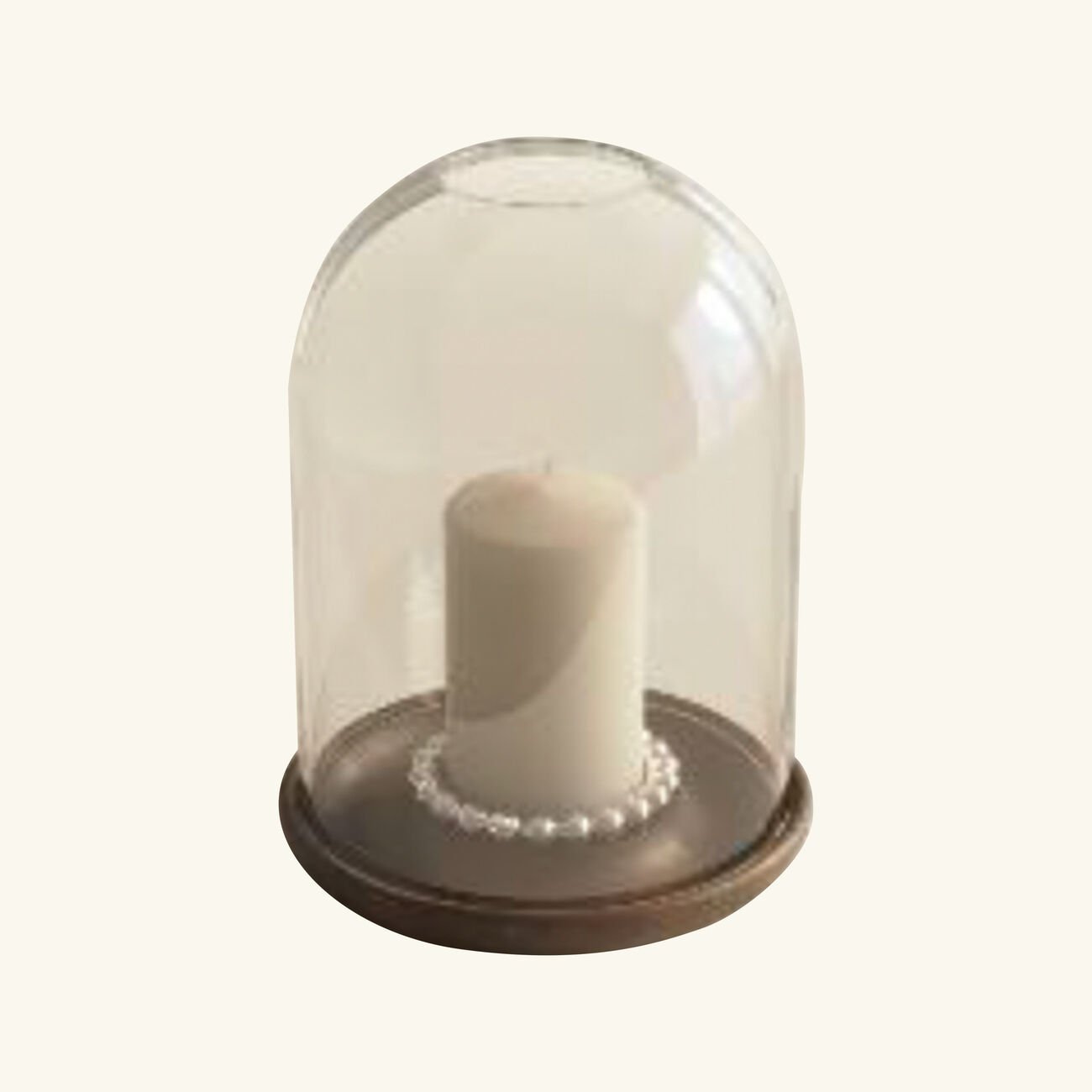 christofle perles hurricane candle holder large walnut 29cm