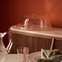 دملاج طبق  ثلث  للضيافة مع غطائه بتصميم شفاف
