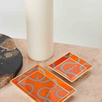 Eden Trinket Tray Rectangular Small Orange Set Of 4 jonathan adler eden trinket tray rectangular small orange set of 4