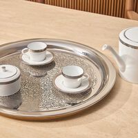 bernardaud maille platine moka coffee cup   saucer set of 4 white