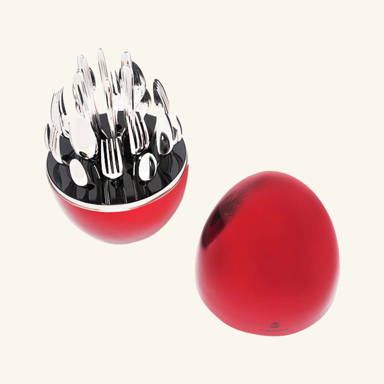 christofle exclusive mood 24 piece flatware set red limited edition