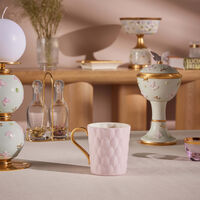 villari peacock mug pink