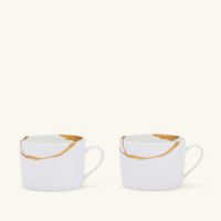 برناردو kintsugi charbon teacups and saucers   set of 2