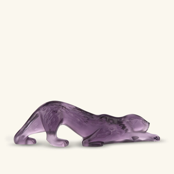 lalique vesper zeila panther sculpture small purple