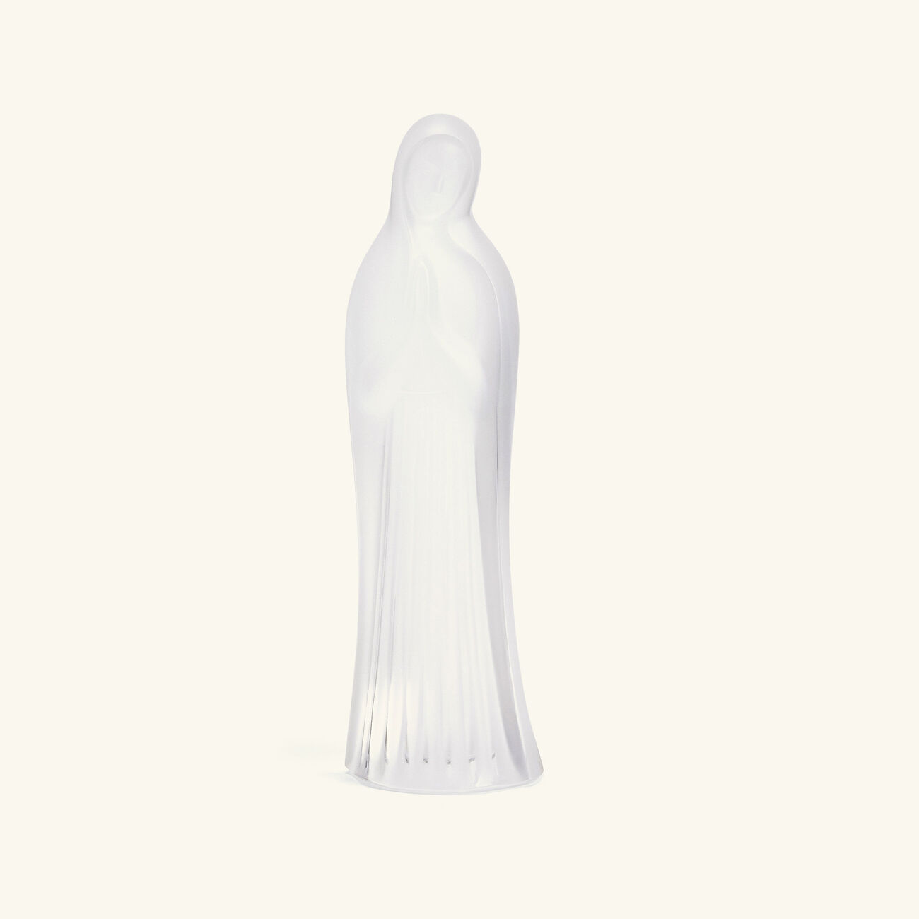 lalique virgin with hands together sculpture medium clear