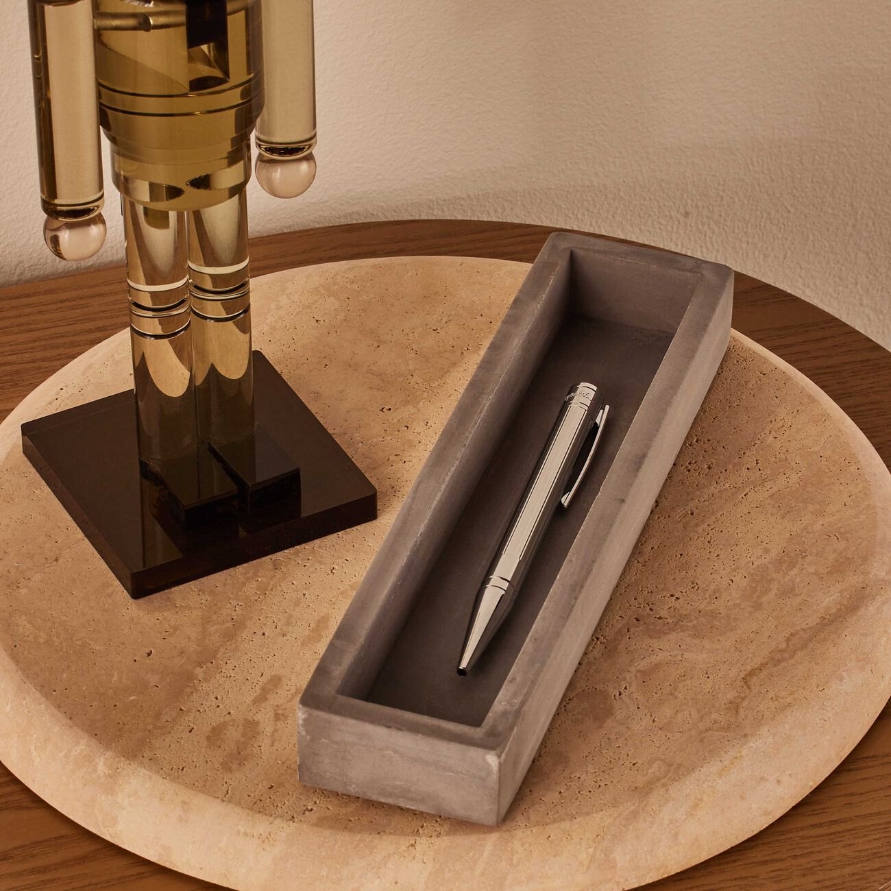 st dupont d initial ballpoint pen silver