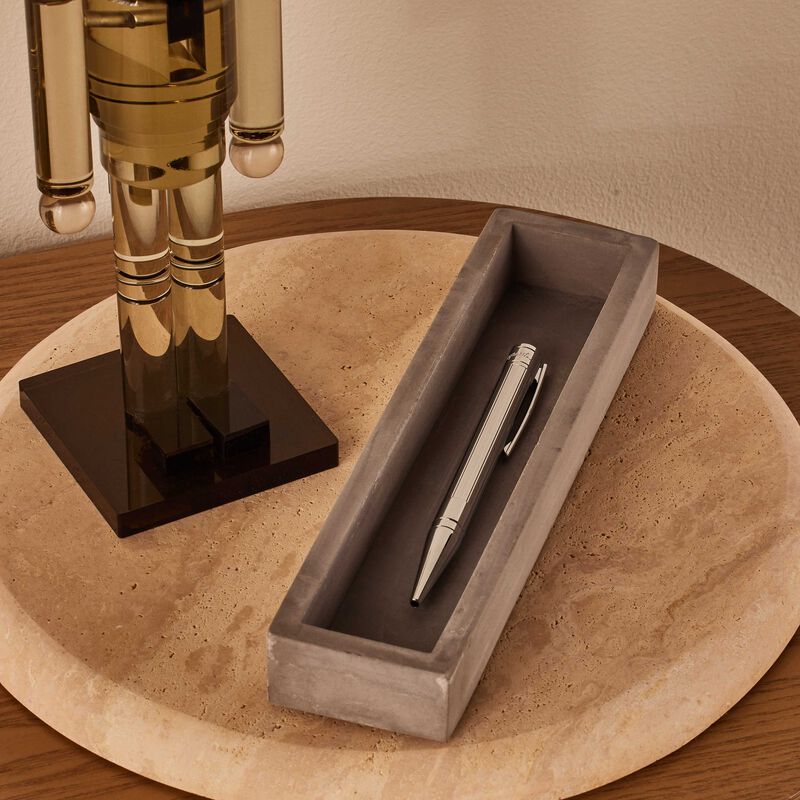 st dupont d initial ballpoint pen silver