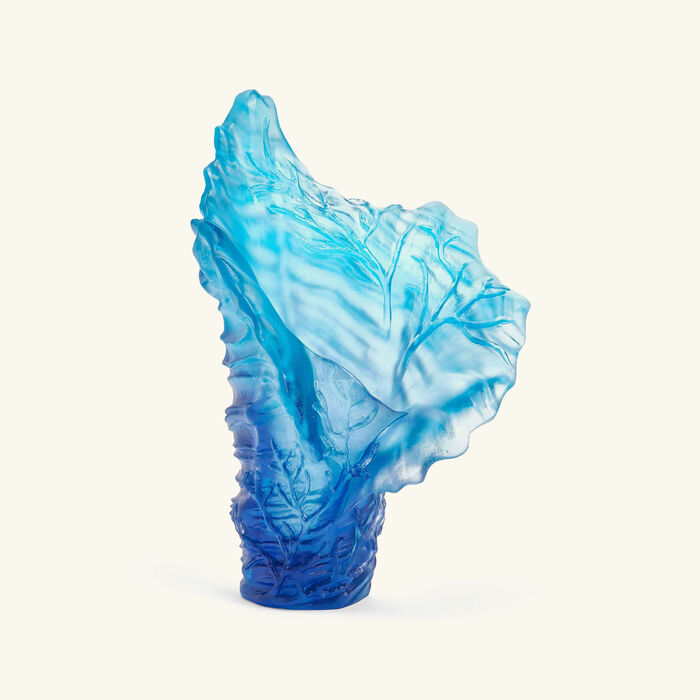 daum mer de corail vase small blue