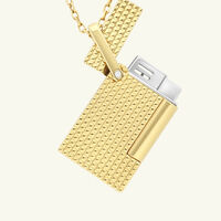 st dupont lighter necklace chrome gold