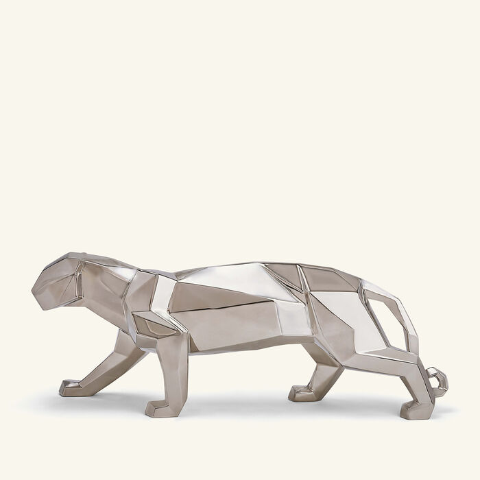 lladro panther sculpture small silver