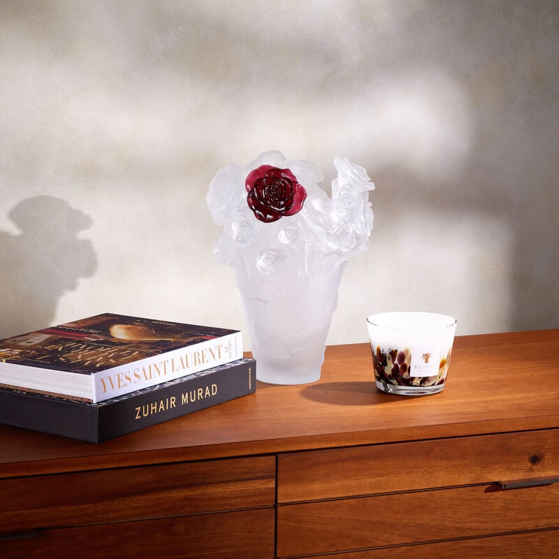 Rose Passion Vase Medium White Limited Edition daum rose passion vase medium white limited edition