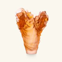 Rose Royale Vase Large Orange Limited Edition daum rose royale vase large orange limited edition