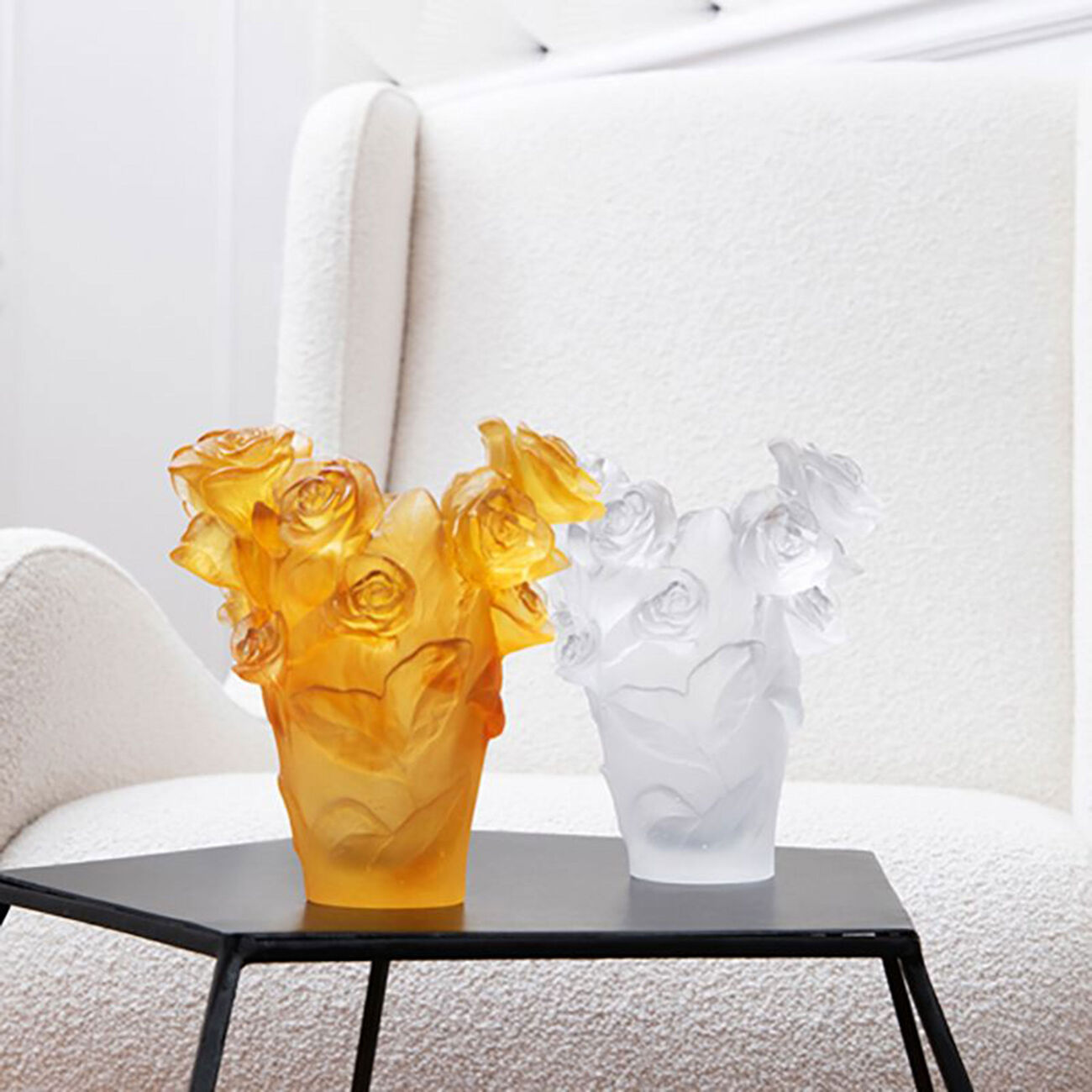 Rose Passion Vase Small Clear daum rose passion vase small clear