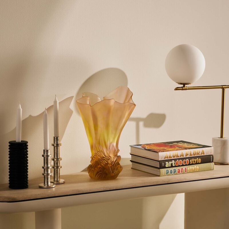 دوم مزهرية كروازيير كبيرة صفراء