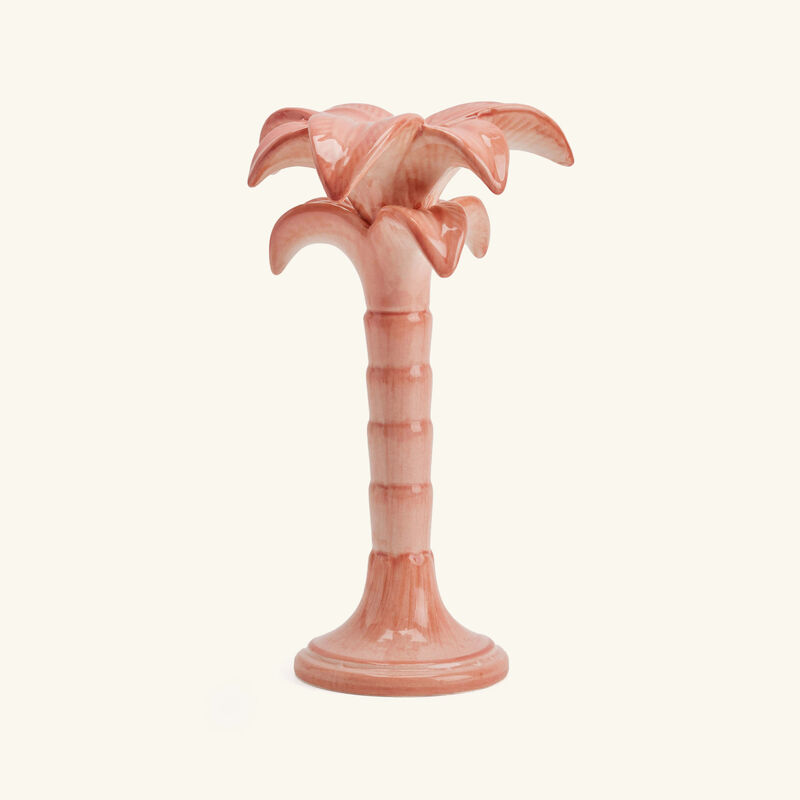 Palm Trees Candle Holder Medium Pink les ottomans palm trees candle holder medium pink