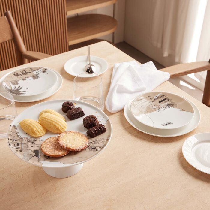 Naseem Cake Stand & Dessert Plate Set Of 4 silsal naseem cake stand dessert plate set of 4