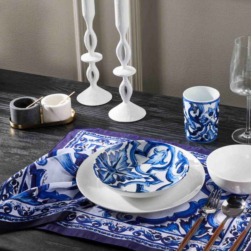 dolce gabbana casa blu mediterraneo placemat and napkin set blue