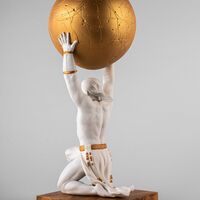 lladro atlas sculpture large brown