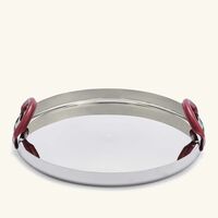 christofle mood nomade tray round large stainless steel
