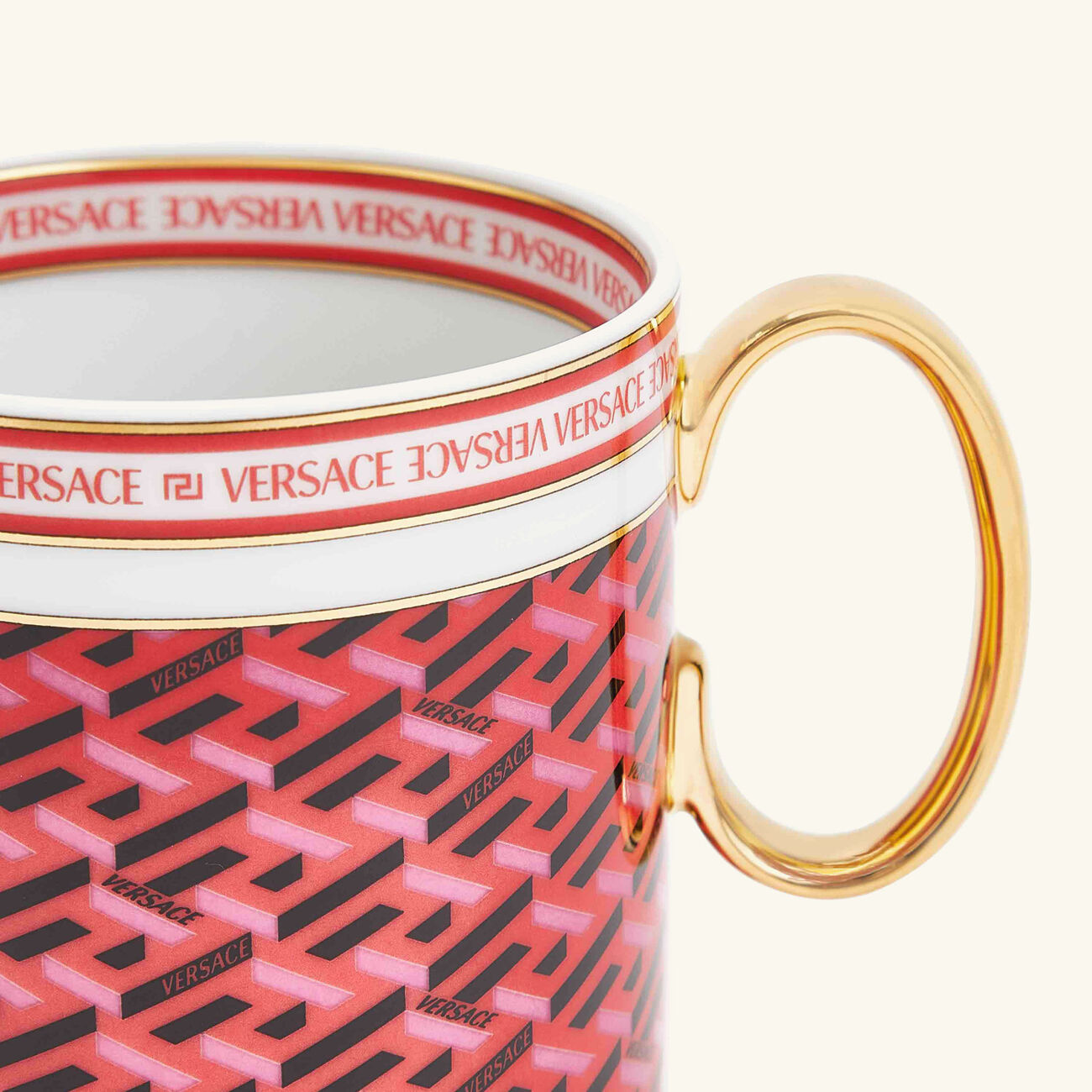 La Greca Signature Mug Red versace la greca signature mug red