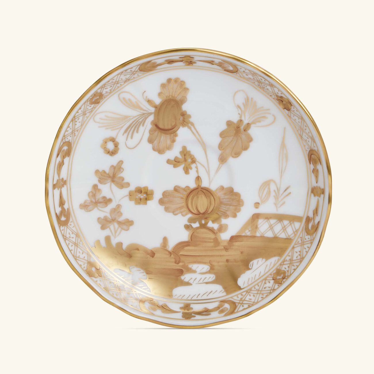 ginori 1735 oriente italiano coffee saucer gold