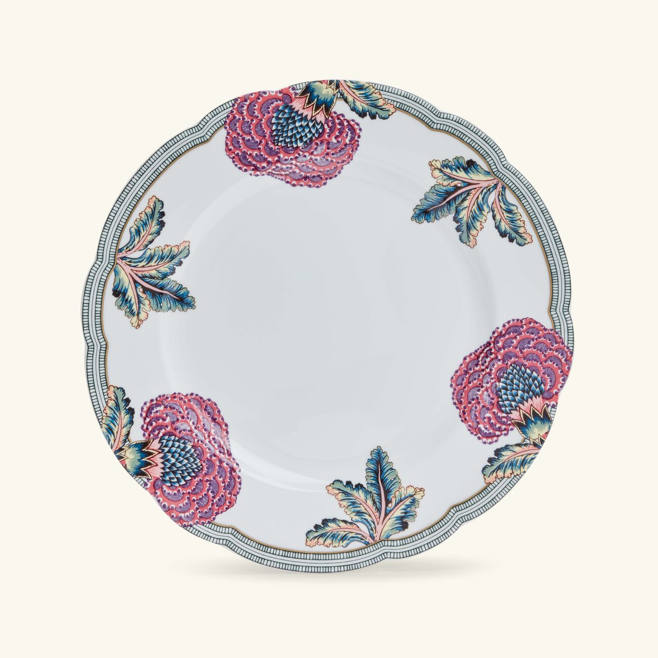 برناردو طقم مؤلف من أربعة أطباق للطعام دائرية من مجموعة براكينييه باللون الأحمر 26 سم