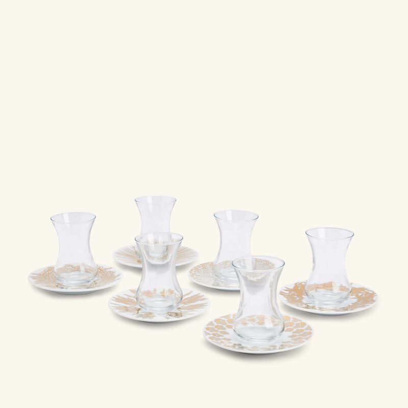 silsal tamrah by razan alazzouni arabic tea cup   saucer gold set of 6