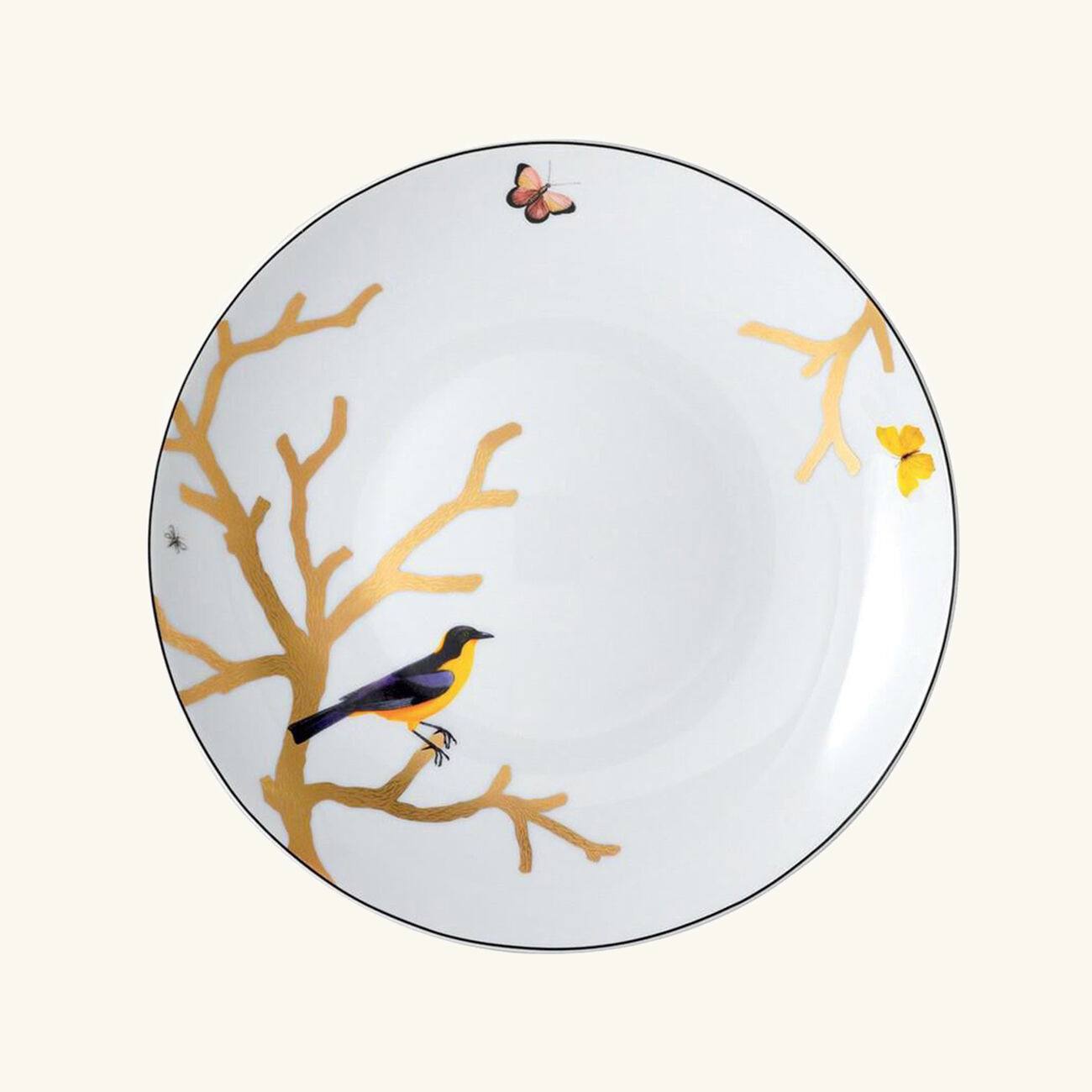 Aux Oiseaux Deep Dish Gold 29cm bernardaud aux oiseaux deep dish gold 29cm