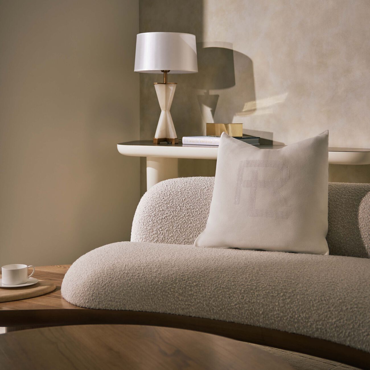 ralph lauren home modern thoroughbred hawthorne throw pillow cream