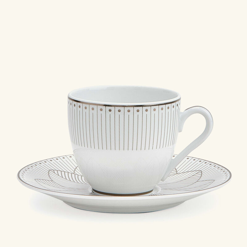 كريستوفل طقم مالميزون إمبيريال مؤلف من فنجانين للقهوة مع صحنيهما باللون الأبيض