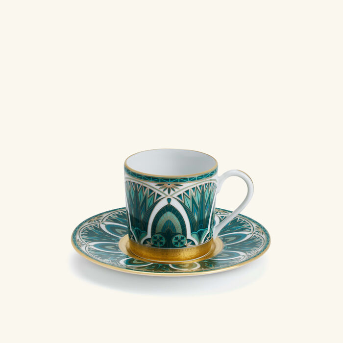 haviland r ves du nil coffee cup   saucer green set of 4