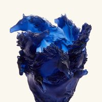 daum horses vase medium blue