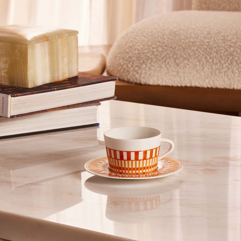 Terra Rosa Tea Cup & Saucer Orange bernardaud terra rosa tea cup saucer orange