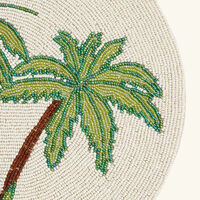 Jungle Beaded Placemat White les ottomans jungle beaded placemat white