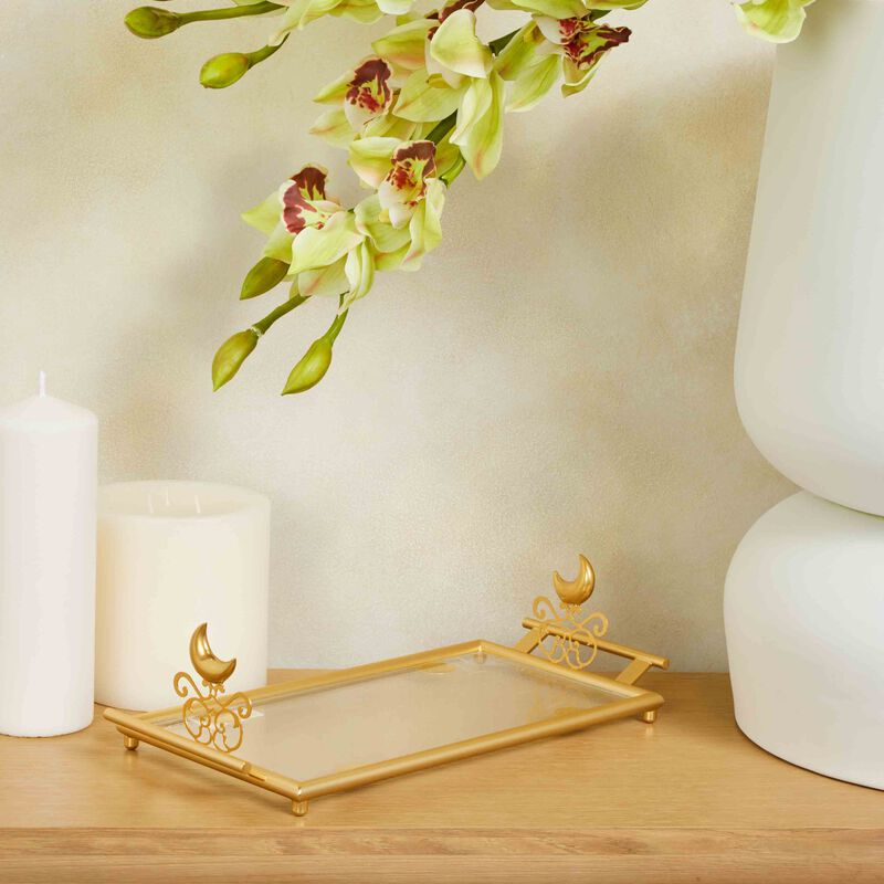 villari extravaganza serving tray rectangular small gold