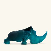 daum ongava rhinoceros figurine medium blue