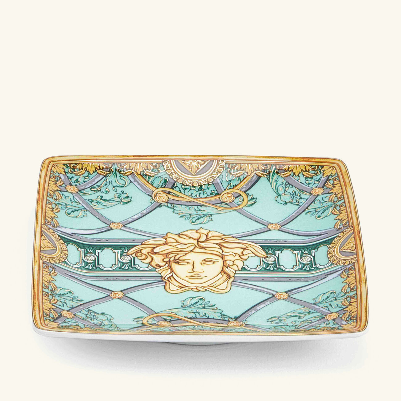 versace scala del palazzo verde trinket tray square mini green