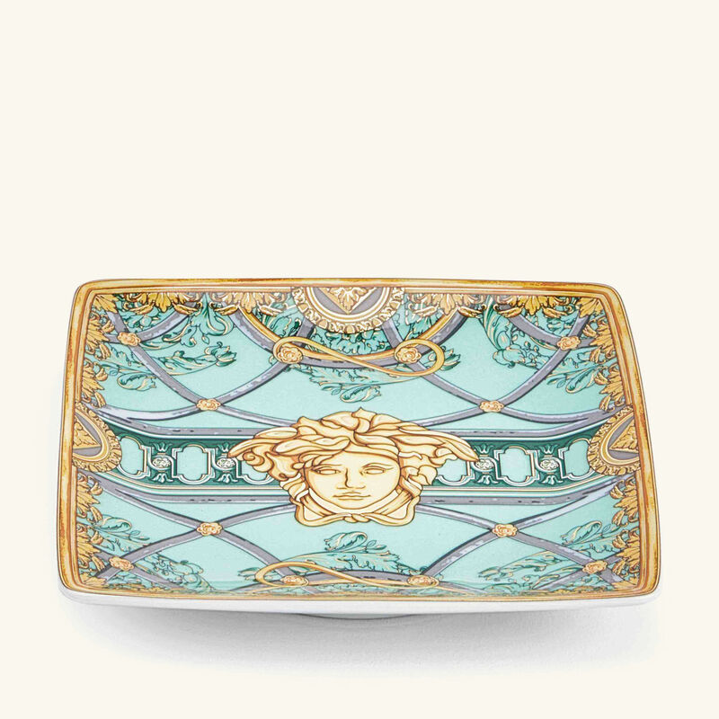 versace scala del palazzo verde trinket tray square mini green